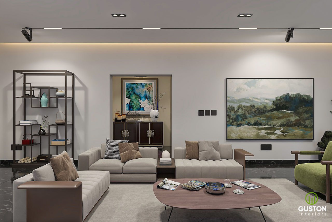 Clean contemporary living room