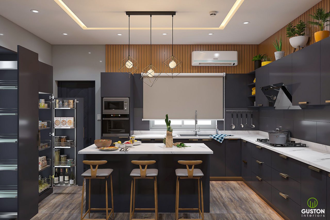 Custom kitchen delivered by Guston Interiors